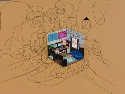 small isometric room Free 3D model