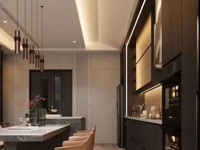 Modern Townhouse with Void Space 3D model