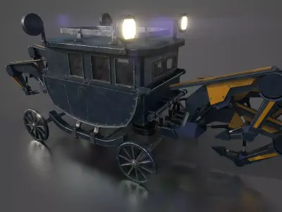 Carriage with Mechanical Legs Low-poly 3D model