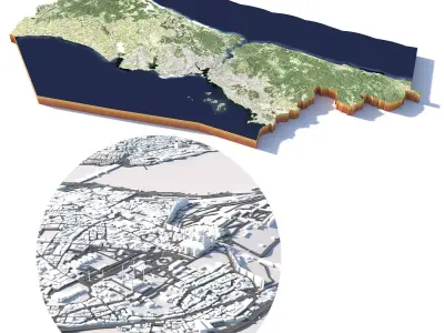 Istanbul City in Turkey 3D model