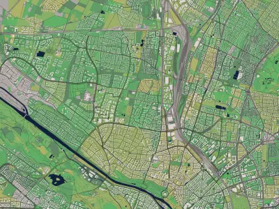 Munich Germany 25x25km City Map 3D model