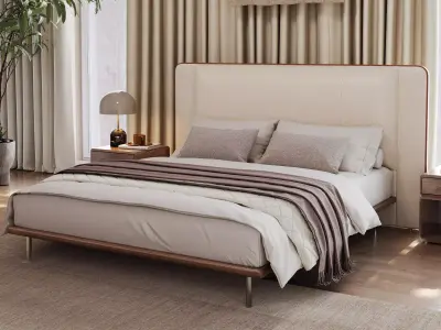 scandinavian bedroom scene 3D model