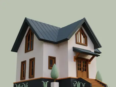 Low Ploy House II Low-poly 3D model