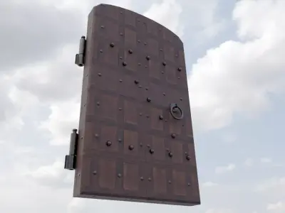 Old Wood Door Low-poly 3D model