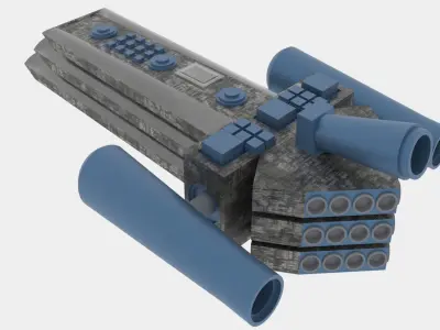 TX-500 Spaceship  Low-poly 3D model