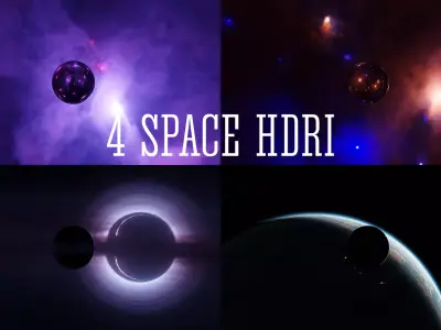 Space blackhole and nebula HDRI Sci-fi 3D Model Collection Low-poly 3D model