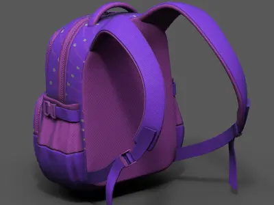 Backpack Camping bag baggage human scifi  Low-poly 3D model