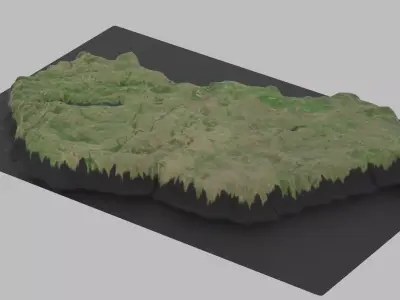 Hungary Map Country Low-poly 3D model