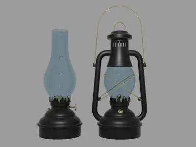 Oil lamps 3D model