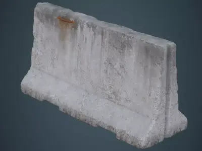 Concrete Barrier 3C Low-poly 3D model