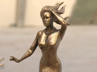 Mermaid statue - The Neptune and Nereida Sculpture 3D model