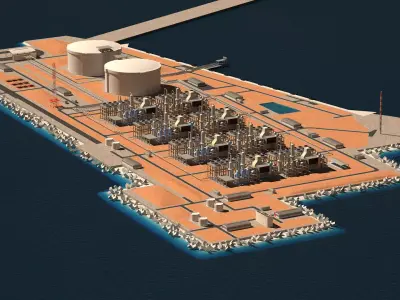 LNG Terminal Island 3D model