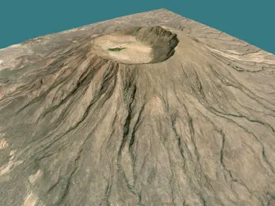 Mountain landscape Crater 3D model