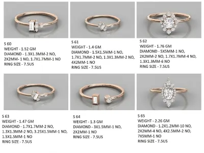 400  Minimalist Light Weigt Diamond rings collection 3D print model