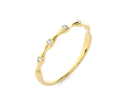 Light Minimalist Diamond Ring 3D print model 4