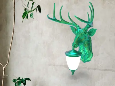 Reindeer Head Wall Lamp 3D print model