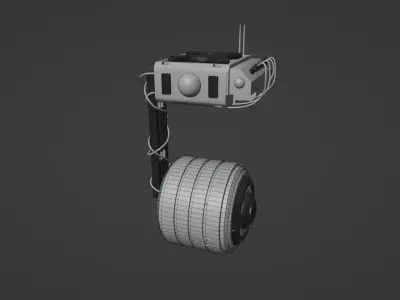 Futuristic robot-projector 3D model