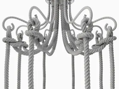 Chandelier Loft Rope Light White 8 3D model
