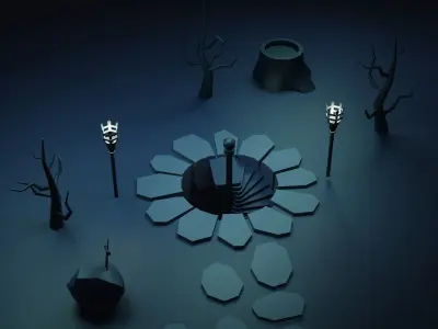  Basement entrance in the woods 3D model