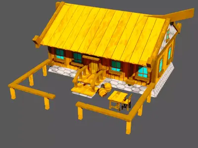 Tavern Stylized Low Poly Low-poly 3D model
