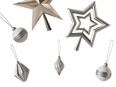 Set of Christmas tree decorations 3D model