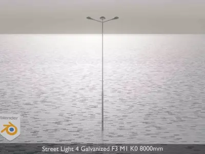 Street Light 4 Galvanized F3 M1 K0 8000mm  Low-poly 3D model