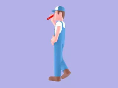 Stylized 3D Male Mechanic Character - Confident Cartoon Worker 3D model