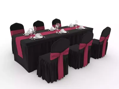 Collection Banquet Table and Chair 40 3D Model Pack