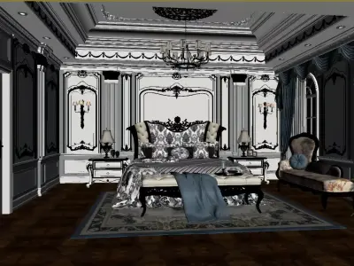 French Palace-Style Bedroom 3D model