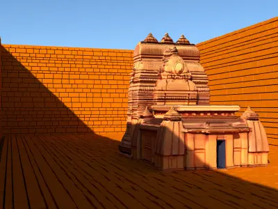 Hindu Temple low poly 3d model 3D model