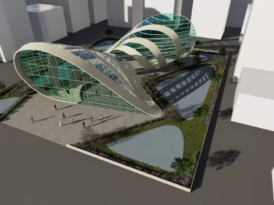 Double Curved Pavilion 3D model