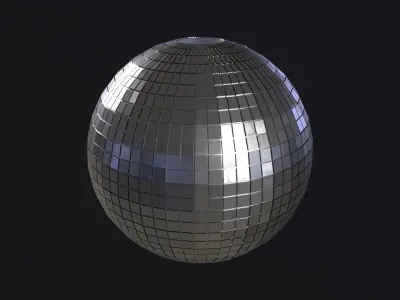 Disco mirror ball Low-poly 3D model