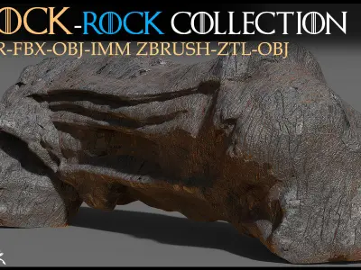 Rock Collection-93 Rock-Rock Base Mesh-Stone-Vol 01 Low-poly 3D model