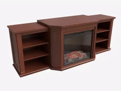 Electric Media Fireplace Wood Valmont 3D model