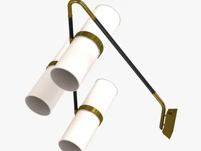 Italian Modern Brass Enameled  Parchment Wall Light by Reggiani 3D model