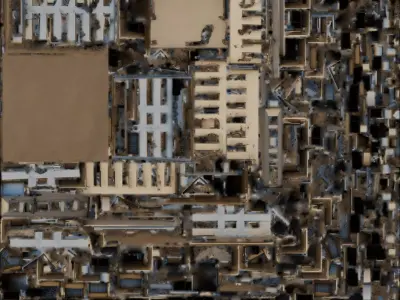 Destroyed Multi Story Apartment 3D Model Urban Ruin Low-poly 3D model