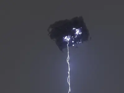 Cloud set with lightning Texture