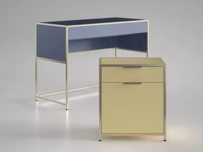 Dita Desk and Filling Cabinet 3D model