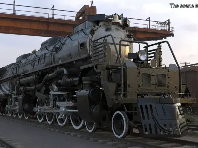  Worn Locomotive Rigged for Maya 