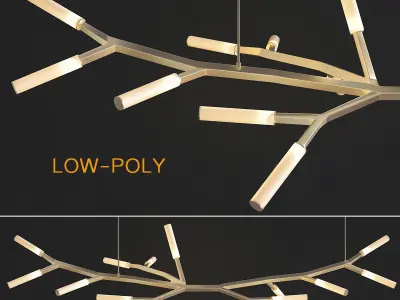 Chandelier collection low poly 3d model pendant light Low-poly 3D model