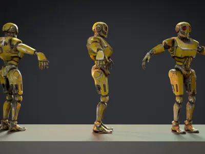 Post-Apocalyptic Service Bot - 4k texture Low-poly 3D model