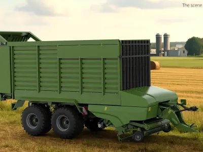  Silage Forage Wagon with Pickup Reel Green Rigged 