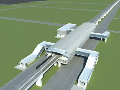 Light Rail Station 2 3D model