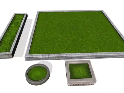 Grass Floor Low-poly 3D model
