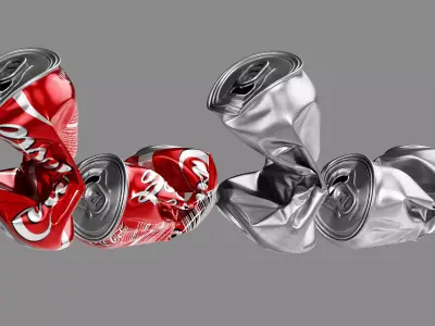 Crushed Soda Can 04 3D model