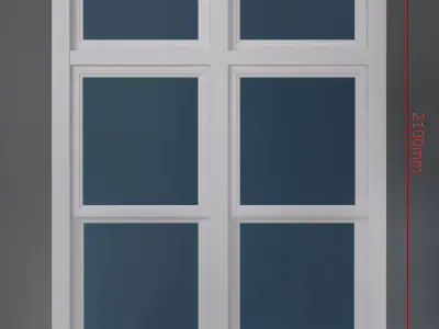 Transom over two operating window 3D model