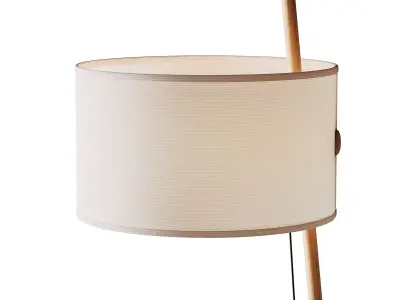 MILAN Linood E27 Wood Floor Lamp 3D model