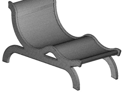 Plastic Beach Chair Toy 3D model