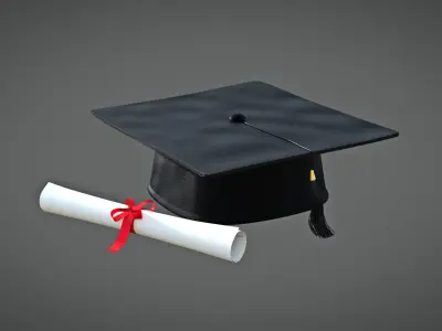 Graduation Cap Low-poly 3D model