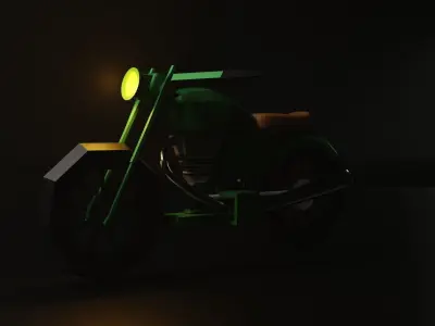 Low-poly motorcycle Free low-poly 3D model